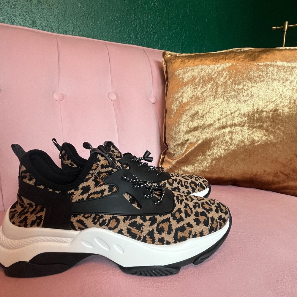 Leopard Print, Steve Madden Casual Sneakers Tennis Shoes, Size 10